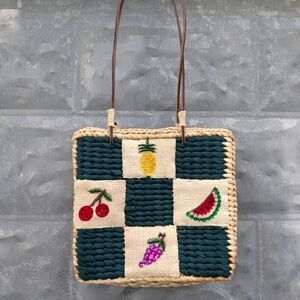 Vintage Fruit Woven Bag